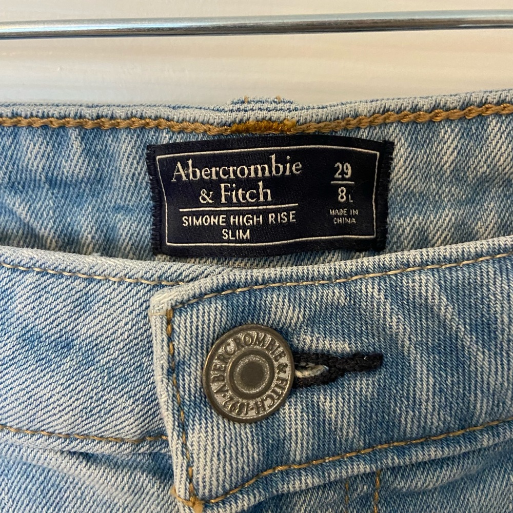 New Abercrombie Simone High Rise Slim Destroyed Jeans